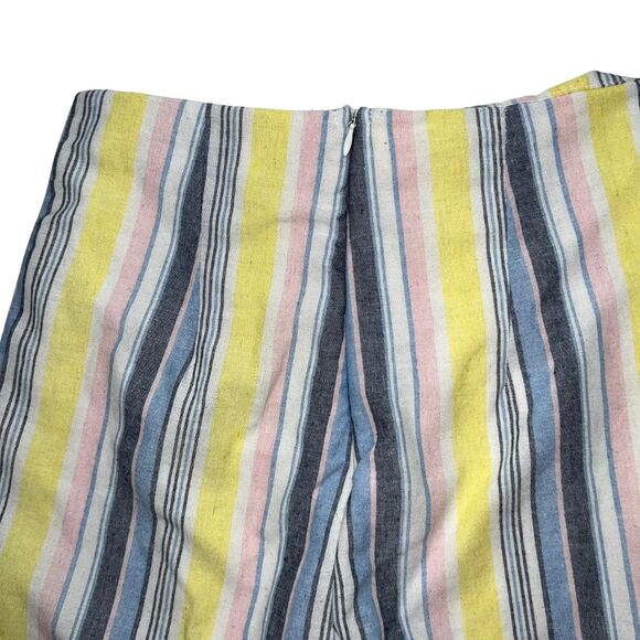 Blue Blush Pants Women Medium Boho Cotton Cottagecore Wide Leg High Rise Trouser - Picture 5 of 10